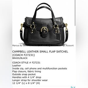 Coach CAMPBELL LEATHER SMALL FLAP SATCHEL (COACH F27231)
BRASS/BLACK